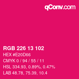 Color code: RGB 226 13 102 | qconv.com