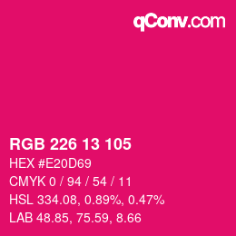 Color code: RGB 226 13 105 | qconv.com