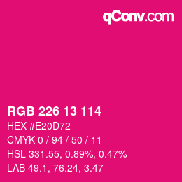 Color code: RGB 226 13 114 | qconv.com