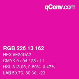 Color code: RGB 226 13 162 | qconv.com