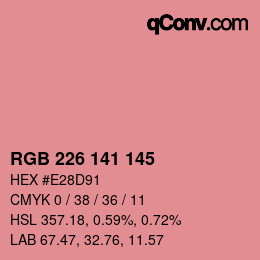 Color code: RGB 226 141 145 | qconv.com