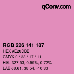Color code: RGB 226 141 187 | qconv.com