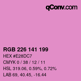 Color code: RGB 226 141 199 | qconv.com