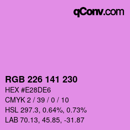 Código de color: RGB 226 141 230 | qconv.com
