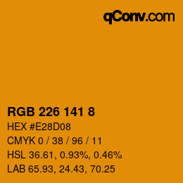 カラーコード: RGB 226 141 8 | qconv.com