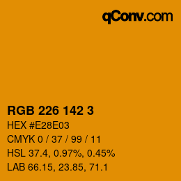 Color code: RGB 226 142 3 | qconv.com