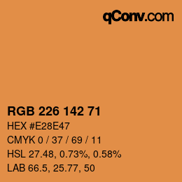 Color code: RGB 226 142 71 | qconv.com
