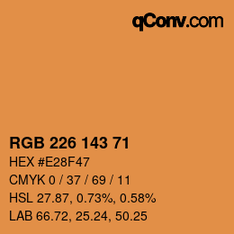 Color code: RGB 226 143 71 | qconv.com