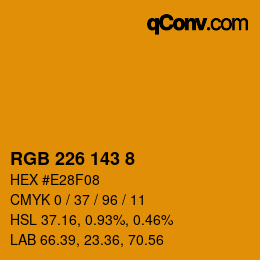 カラーコード: RGB 226 143 8 | qconv.com