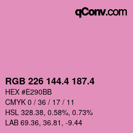 カラーコード: RGB 226 144.4 187.4 | qconv.com