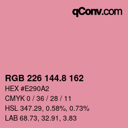 カラーコード: RGB 226 144.8 162 | qconv.com