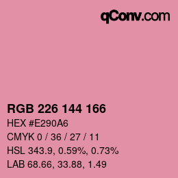 Color code: RGB 226 144 166 | qconv.com