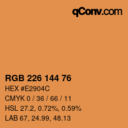 颜色代码: RGB 226 144 76 | qconv.com