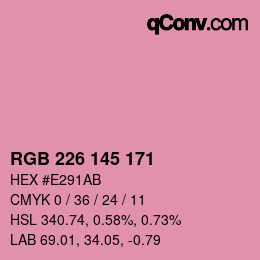 Color code: RGB 226 145 171 | qconv.com