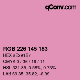 Color code: RGB 226 145 183 | qconv.com