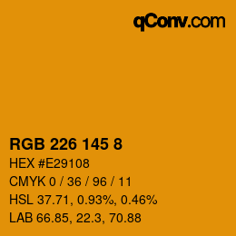 Color code: RGB 226 145 8 | qconv.com