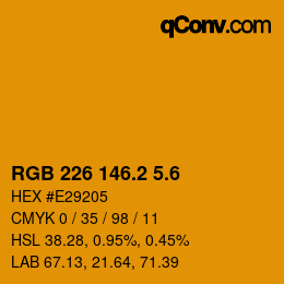 カラーコード: RGB 226 146.2 5.6 | qconv.com