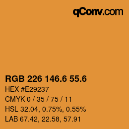 カラーコード: RGB 226 146.6 55.6 | qconv.com
