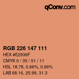 Color code: RGB 226 147 111 | qconv.com