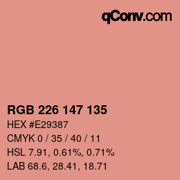 Color code: RGB 226 147 135 | qconv.com