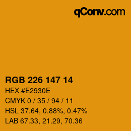 Color code: RGB 226 147 14 | qconv.com