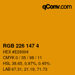 Color code: RGB 226 147 4 | qconv.com