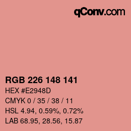 カラーコード: RGB 226 148 141 | qconv.com