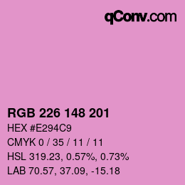 Color code: RGB 226 148 201 | qconv.com