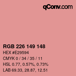 Color code: RGB 226 149 148 | qconv.com