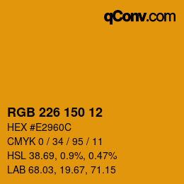Color code: RGB 226 150 12 | qconv.com