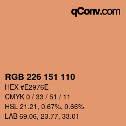 Color code: RGB 226 151 110 | qconv.com