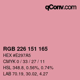 Color code: RGB 226 151 165 | qconv.com