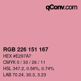 Color code: RGB 226 151 167 | qconv.com
