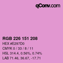 Color code: RGB 226 151 208 | qconv.com