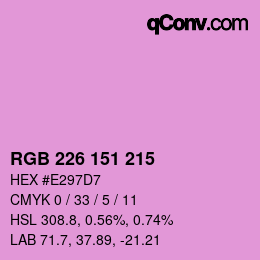 Color code: RGB 226 151 215 | qconv.com