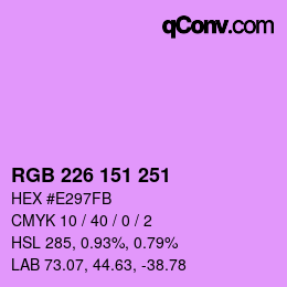 Color code: RGB 226 151 251 | qconv.com