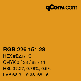 Color code: RGB 226 151 28 | qconv.com