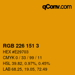 Color code: RGB 226 151 3 | qconv.com