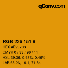 カラーコード: RGB 226 151 8 | qconv.com