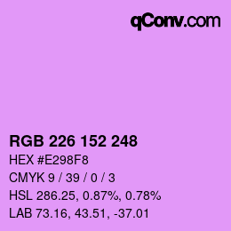 Color code: RGB 226 152 248 | qconv.com
