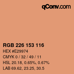 Color code: RGB 226 153 116 | qconv.com
