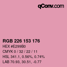 カラーコード: RGB 226 153 176 | qconv.com