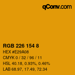 Color code: RGB 226 154 8 | qconv.com