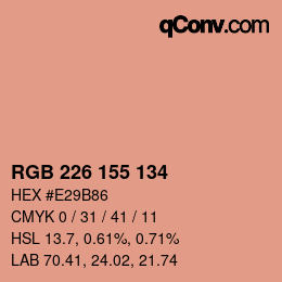 Color code: RGB 226 155 134 | qconv.com