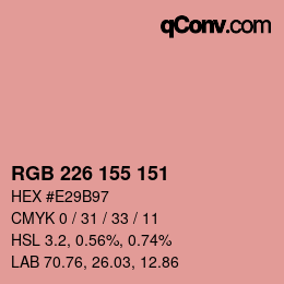 Color code: RGB 226 155 151 | qconv.com