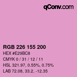 Code couleur: RGB 226 155 200 | qconv.com