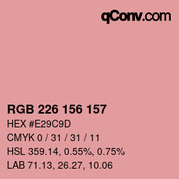颜色代码: RGB 226 156 157 | qconv.com
