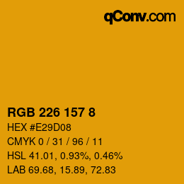 Color code: RGB 226 157 8 | qconv.com