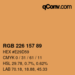 カラーコード: RGB 226 157 89 | qconv.com