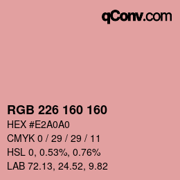 Color code: RGB 226 160 160 | qconv.com